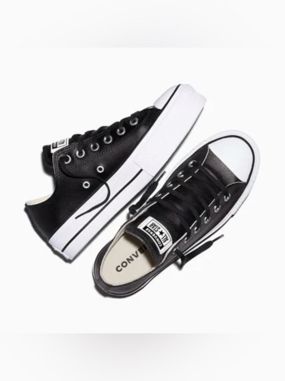 🆕 CONVERSE Chuck Taylor All Star Platform Women Sneakers Black Leather size 9.5